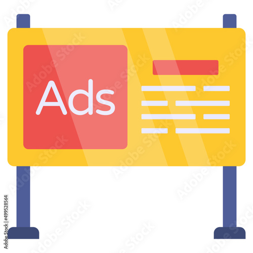 Creative design icon of ad board