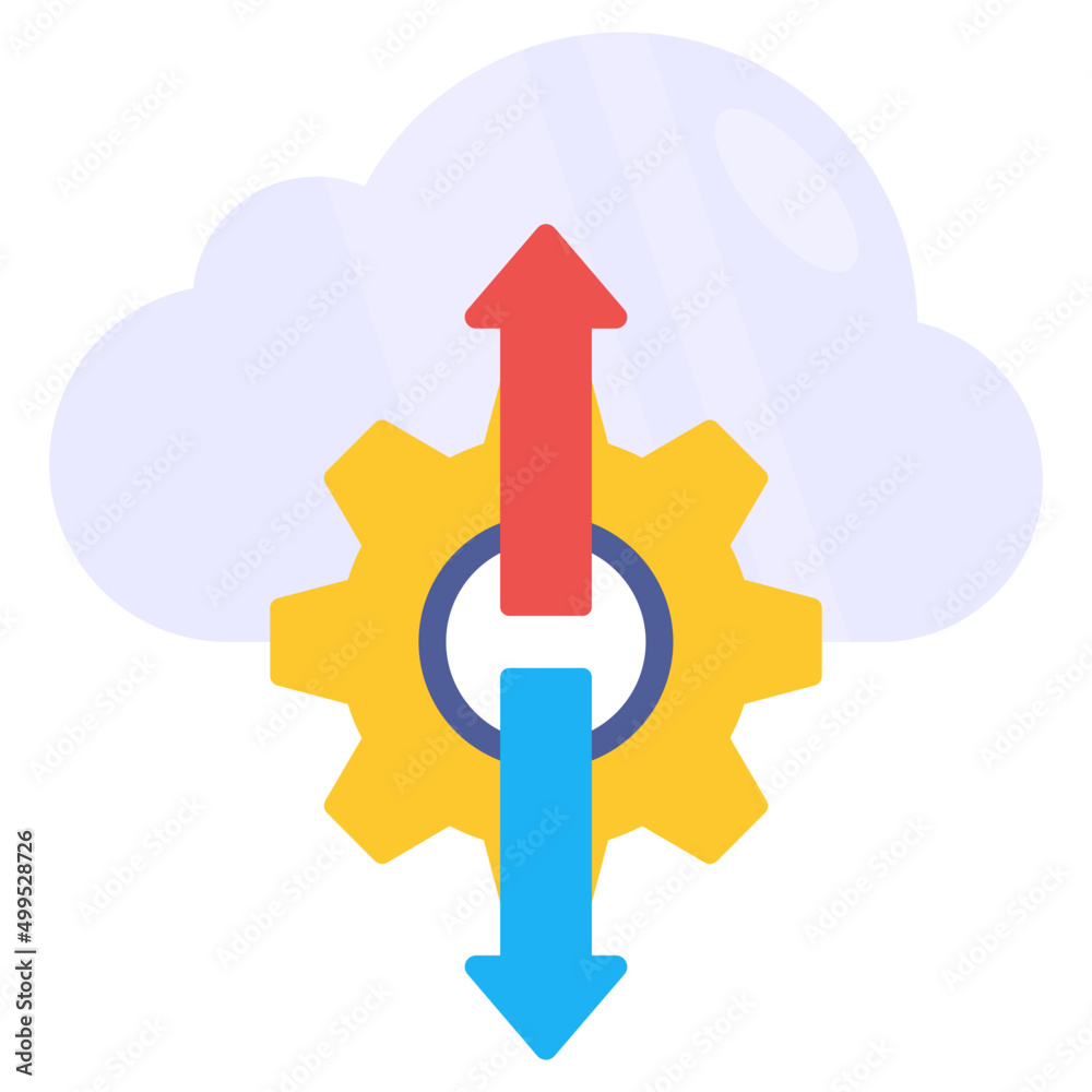 Editable design icon of cloud transfer management Editable design icon of cloud transfer management