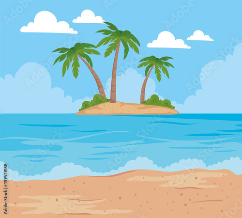 island in beach scene