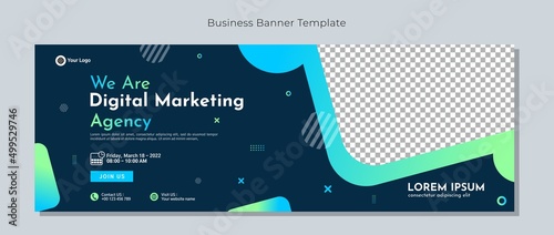 Business conference banner template design for webinar, marketing, online class program, etc