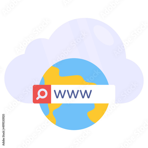 Icon of cloud browser in flat design