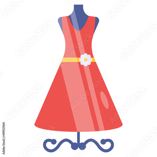 Editable design icon of party dress