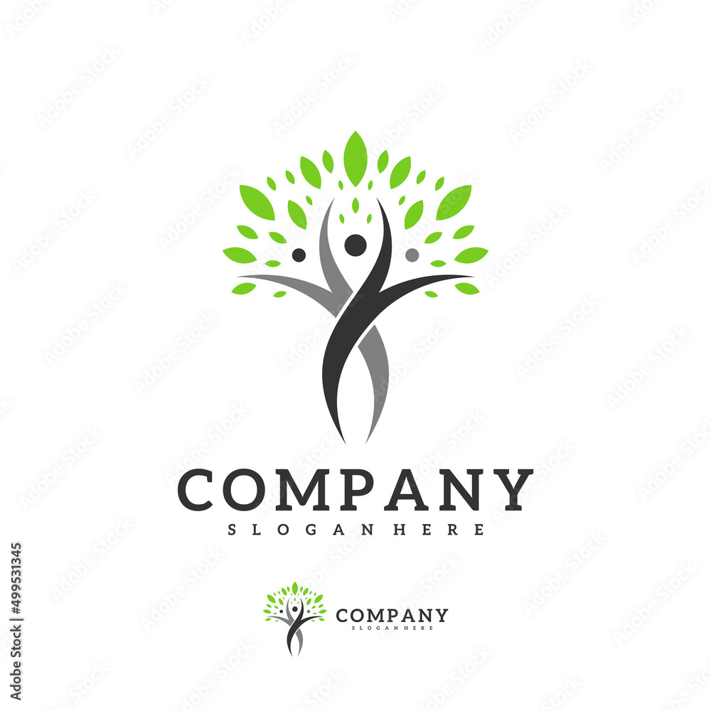 People Tree logo vector template, Creative Tree logo design concepts People Tree logo vector template, Creative Tree logo design concepts