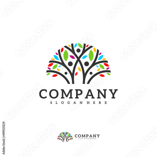 People Tree logo vector template, Creative Tree logo design concepts