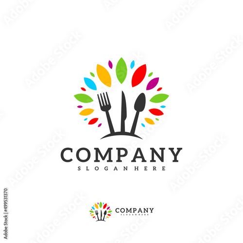 Food Tree logo vector template, Creative Tree logo design concepts