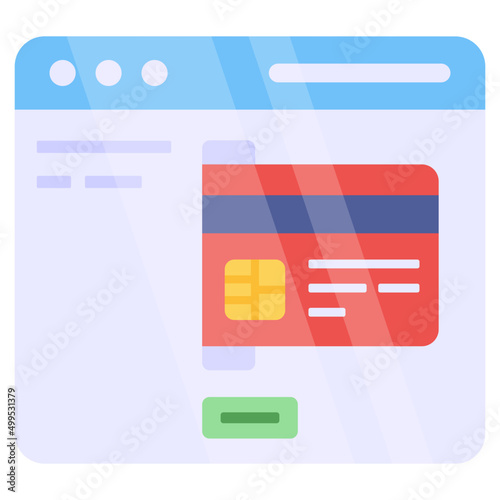 Modern design icon of online card payment