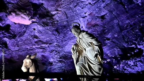 the manger of the salt cathedral of colombia photo