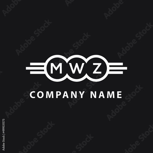 Fototapeta Naklejka Na Ścianę i Meble -  MWZ letter logo design on black background. MWZ  creative initials letter logo concept. MWZ letter design.
