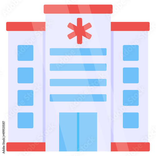 Hospital building icon, editable vector
