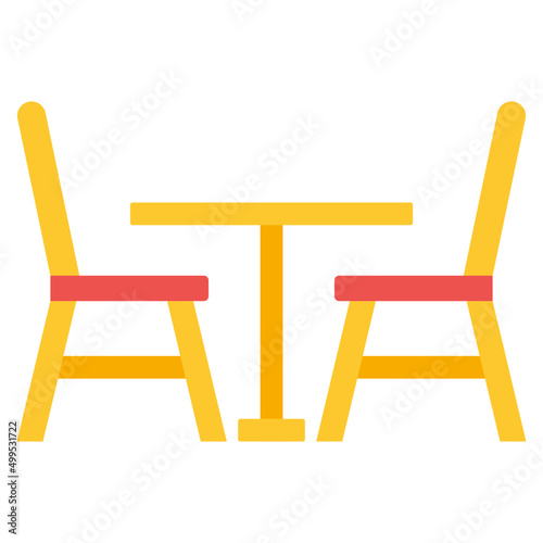 Trendy vector design of cafe table