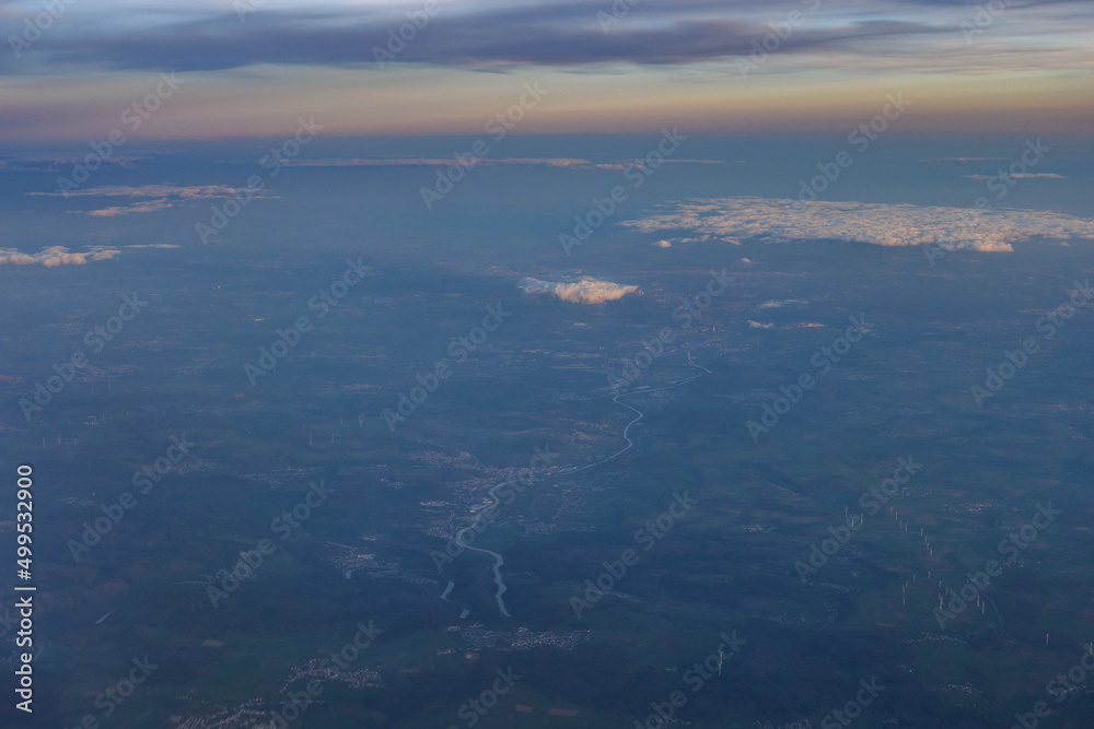 Fototapeta premium View to sky from airplane 