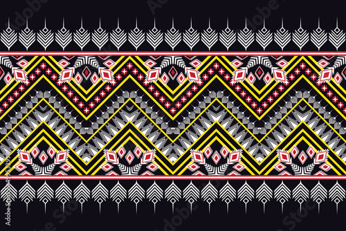 Geometric ethnic flower pattern for background,fabric,wrapping,clothing,wallpaper,Batik,carpet,embroidery style.	
