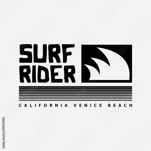 Surf rider california illustration typography. perfect for t shirt design