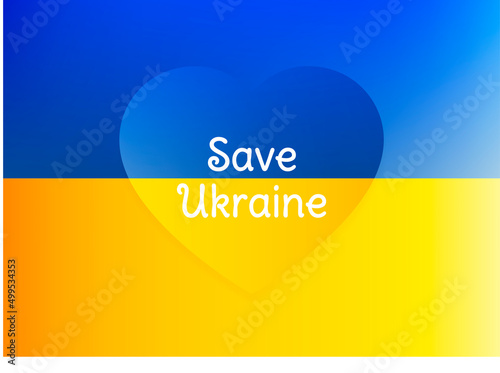 Flag of Ukraine in the form of a heart. The concept of peace in Ukraine. Vector illustration. Ukraine russia conflict