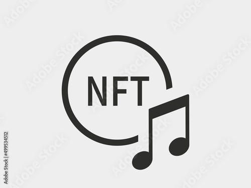 NFT technology icon. Black vector illustration isolated on white background.