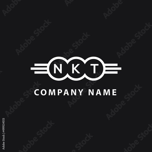 NKT letter logo design on black background. NKT  creative initials letter logo concept. NKT letter design. photo