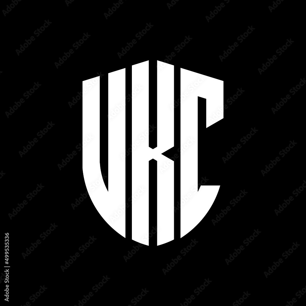 UKC letter logo design. UKC modern letter logo with black background