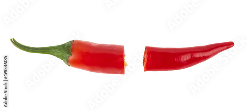 Spicy hot red pepper isolated on white background.
