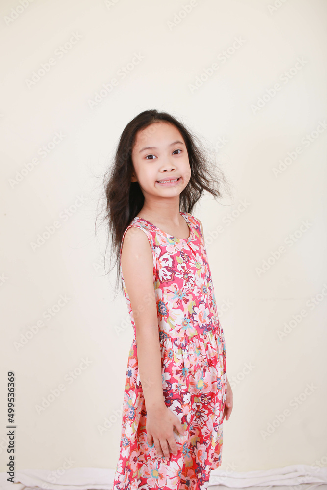 Happy little girl, isolated on white background Happy little girl, isolated on white background