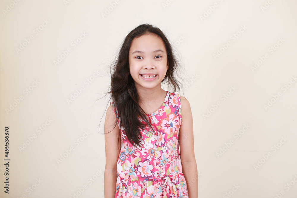 Happy little girl, isolated on white background Happy little girl, isolated on white background