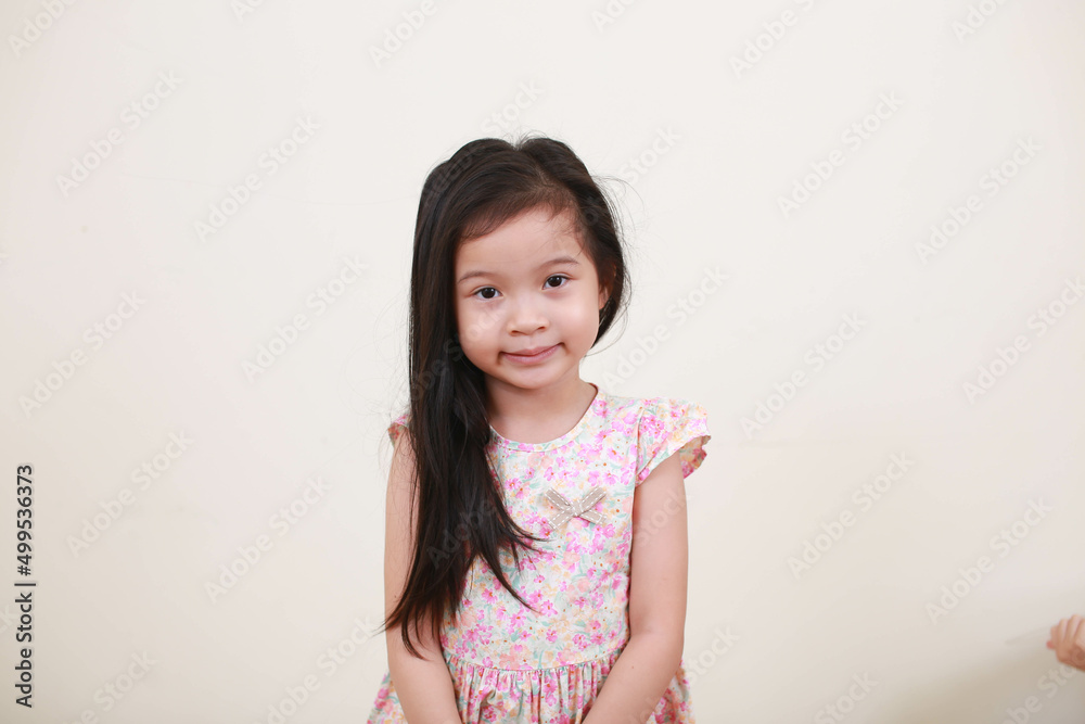 Happy little girl, isolated on white background Happy little girl, isolated on white background