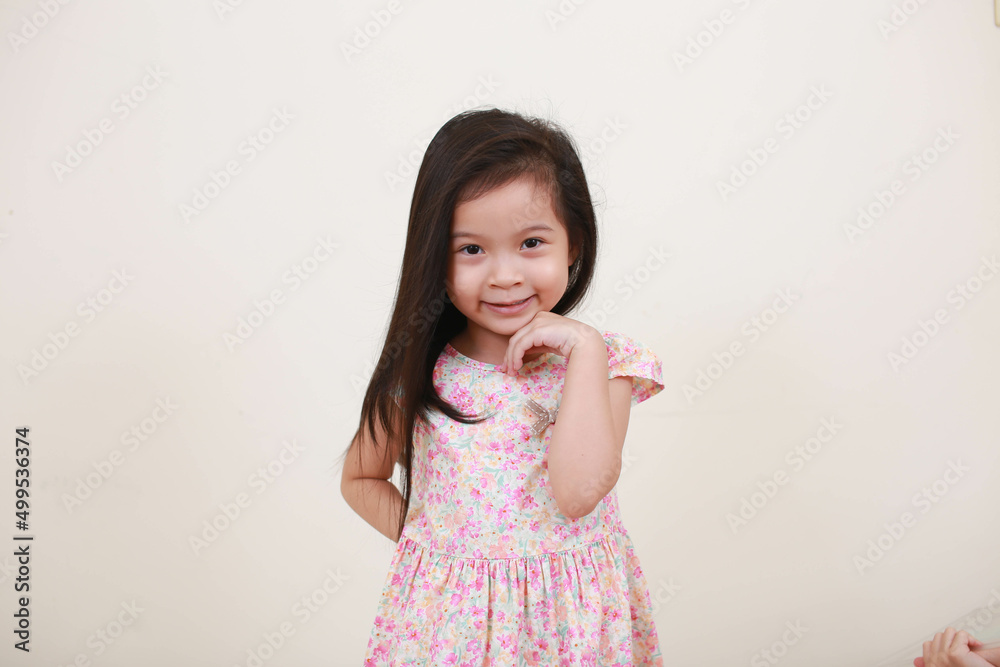 Happy little girl, isolated on white background Happy little girl, isolated on white background