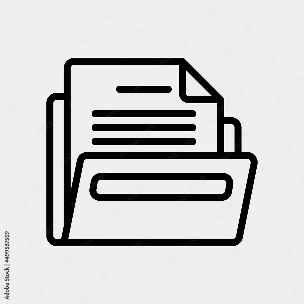 Folder icon in line style, use for website mobile app presentation Folder icon in line style, use for website mobile app presentation