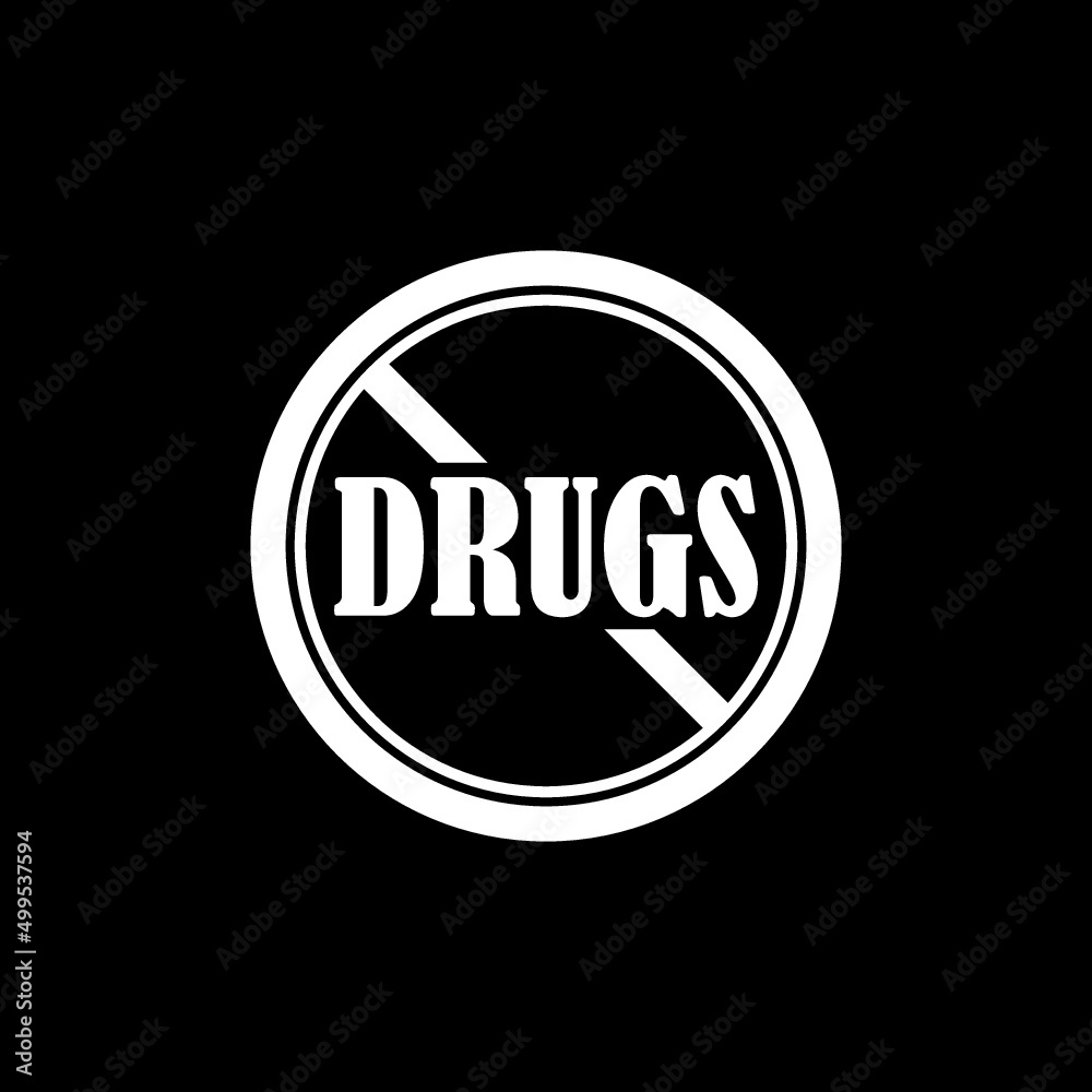 No drugs sign isolated on dark background No drugs sign isolated on dark background