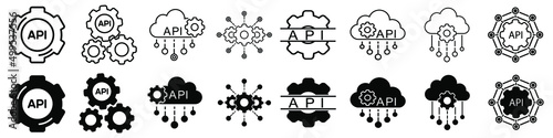 API vector icon. software integration illustration sign. application symbol. Cloud logo. development sign or logo. photo