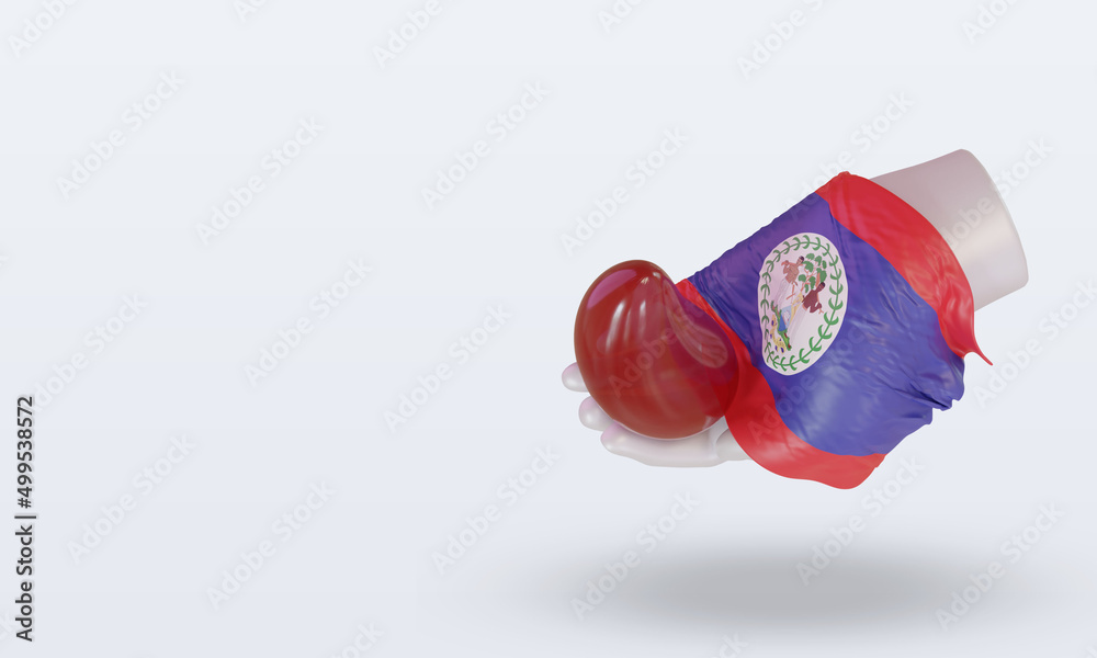 3d world blood donor day Belize flag rendering right view