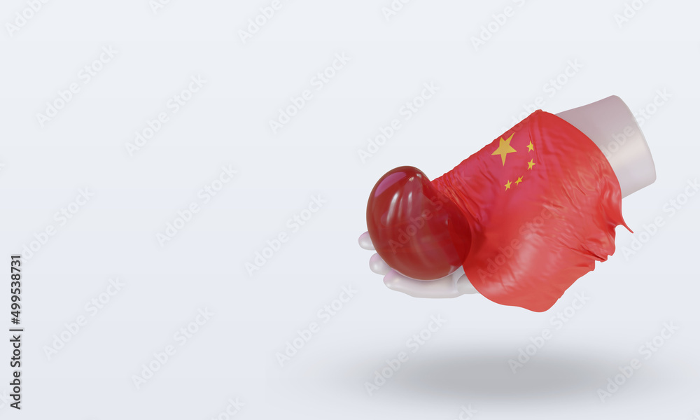 3d world blood donor day China flag rendering right view
