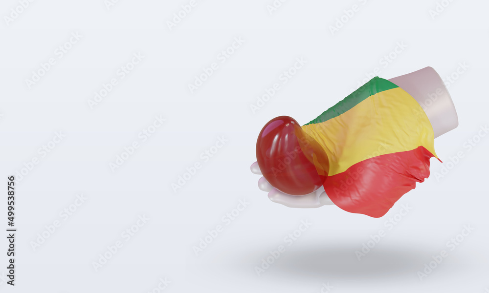 3d world blood donor day Republic Congo flag rendering right view