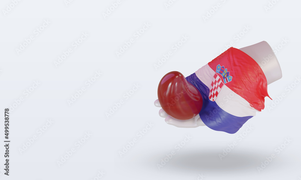 3d world blood donor day Croatia flag rendering right view