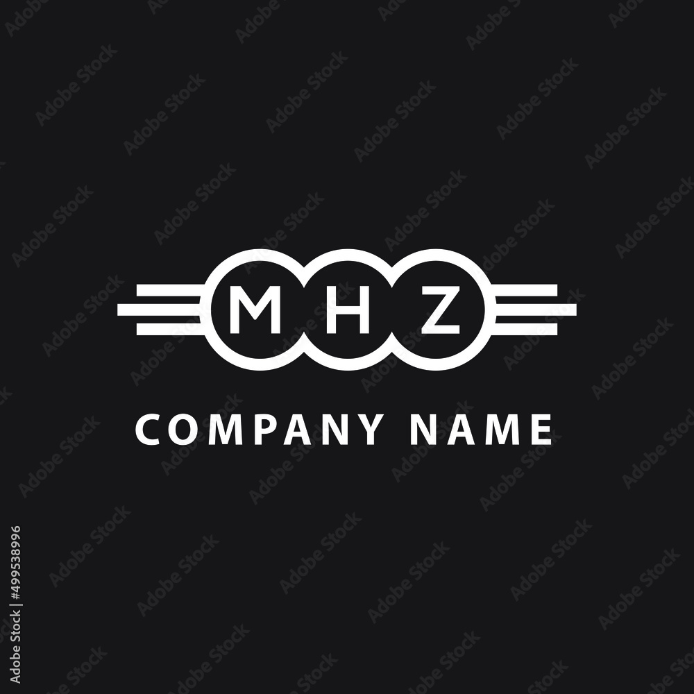 MHZ letter logo design on black background. MHZ  creative initials letter logo concept. MHZ letter design.