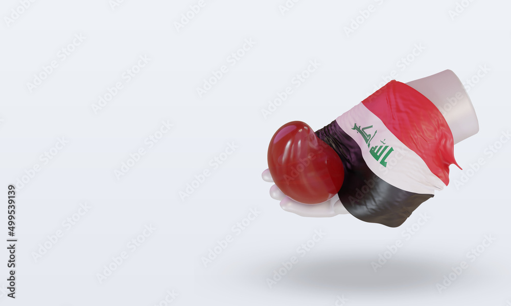 3d world blood donor day Iraq flag rendering right view