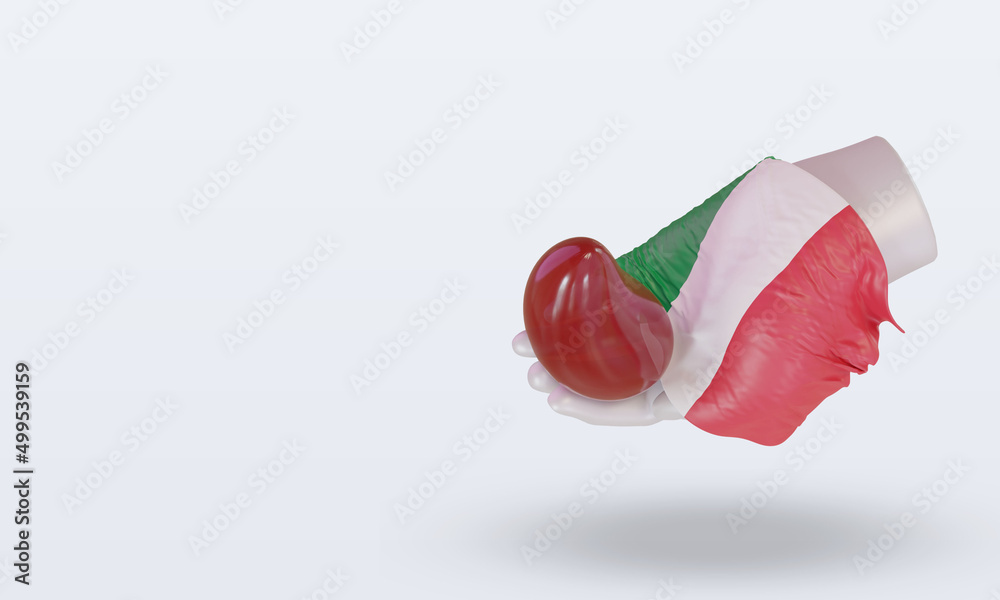 3d world blood donor day Italy flag rendering right view