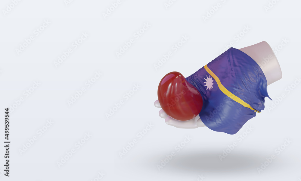 3d world blood donor day Nauru flag rendering right view