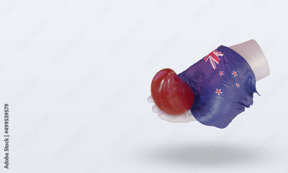 3d world blood donor day New Zealand flag rendering right view