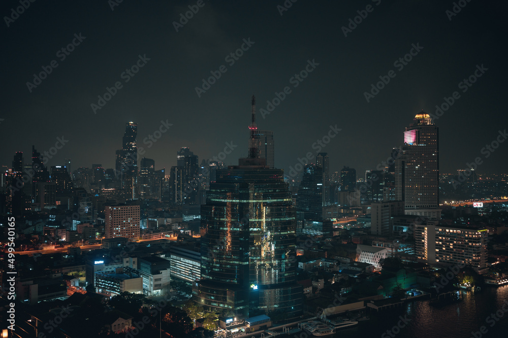 Blurred Photo cityscape with bokhe abstract background,Background concept