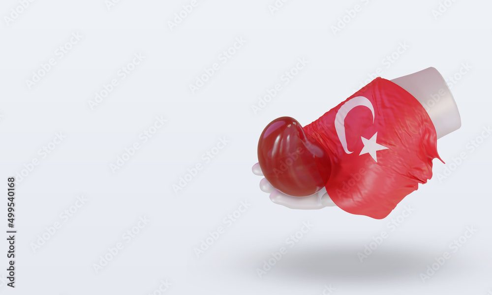 3d world blood donor day Turkey flag rendering right view