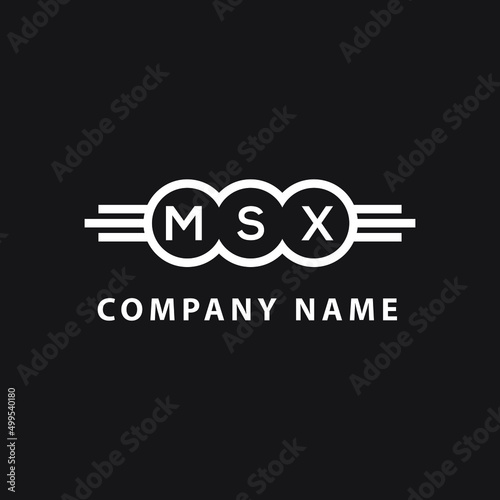 MSX  letter logo design on black background. MSX   creative initials letter logo concept. MSX  letter design.
 photo