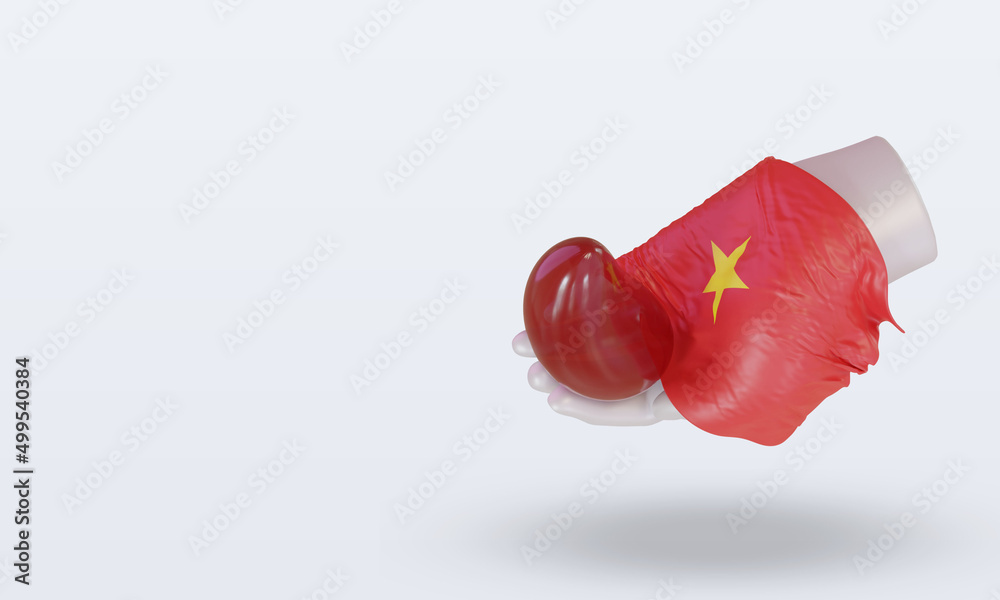 3d world blood donor day Vietnam flag rendering right view