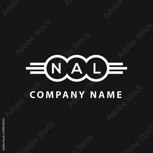 NAL  letter logo design on black background. NAL   creative initials letter logo concept. NAL  letter design.
 photo