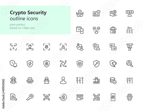 Crypto Security outline icons photo