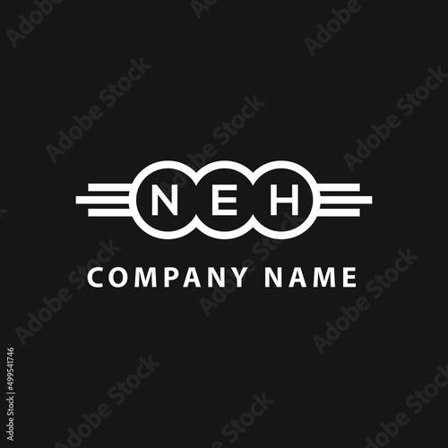 NEH  letter logo design on black background. NEH  creative initials letter logo concept. NEH  letter  design.
 photo