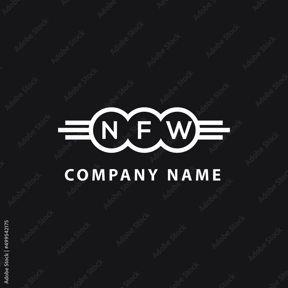 NFW  letter logo design on black background. NFW  creative initials letter logo concept. NFW  letter design. 
