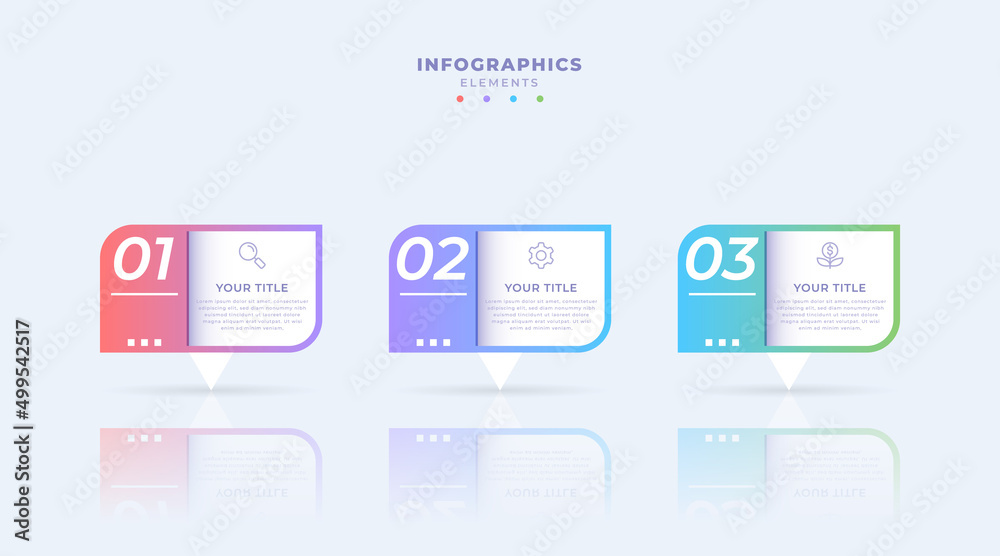 Gradient business infographic template with three steps Gradient business infographic template with three steps