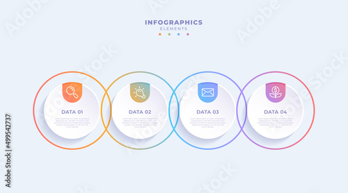 Modern business infographic template with three steps or options
