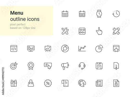 Menu outline icons