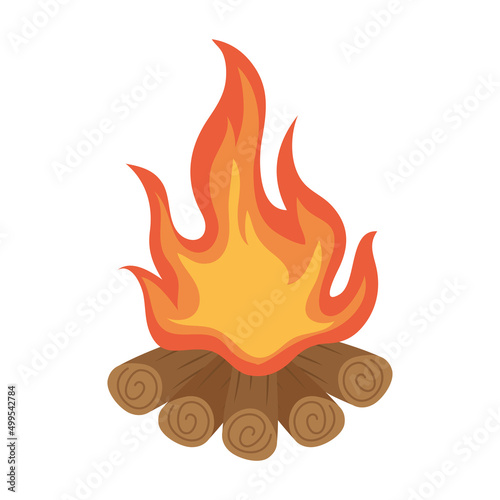 wooden campfire element
